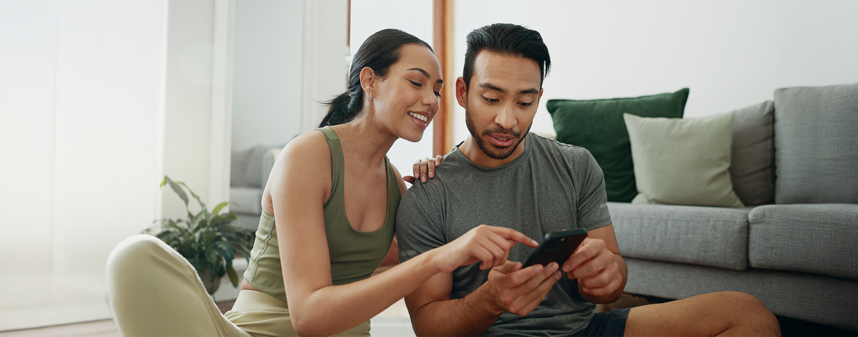Latino Couple with Phone