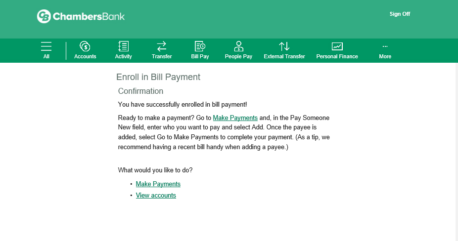 Bill Pay Enrollment Step 4
