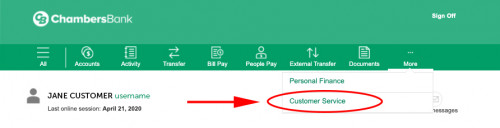Online Banking customer service