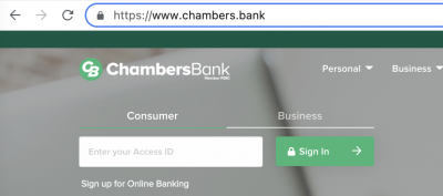 Chambers Bank Homepage
